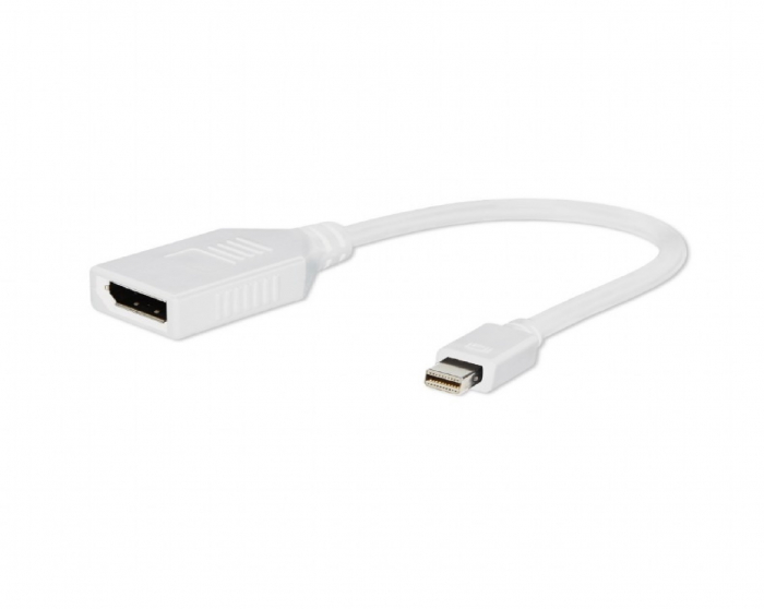 CABLU video GEMBIRD, adaptor Mini-DisplayPort (T) la DisplayPort (M), 10cm, rezolutie maxima Full HD (1920 x 1080) la 60Hz, alb, [1]