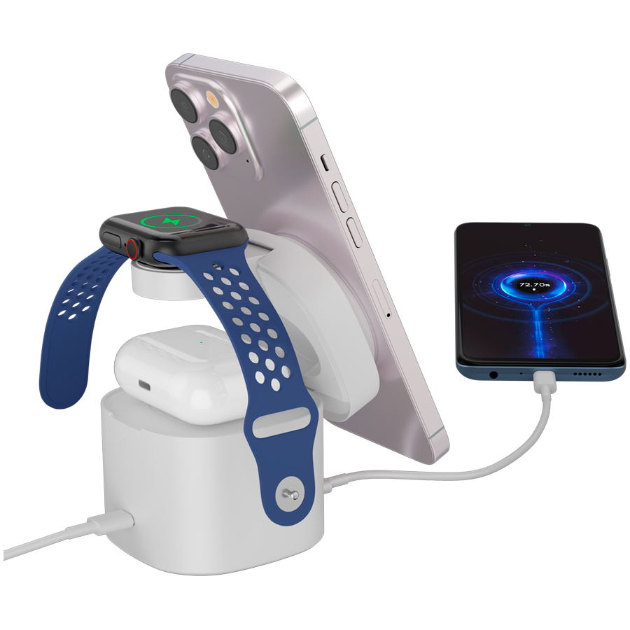 Canyon 4 in 1 Wireless Charging Stand, 30W max, Size: 70x70x70.3mm, weight: 414g, with 65W charger and 1M cable, white [4]