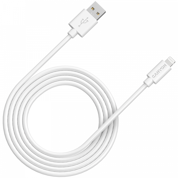 CANYON cable MFI-12 USB-A to Lightning 2m White [1]