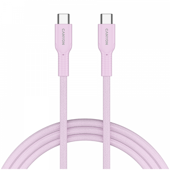 CANYON cable OnWire 60CL C-C 60W COLOR Braided 1m Pink [1]