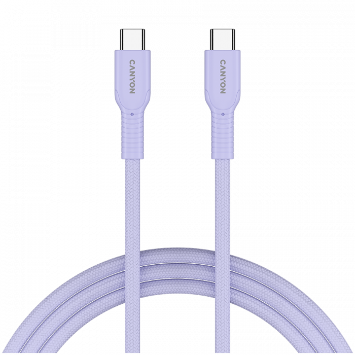 CANYON cable OnWire 60CL C-C 60W COLOR Braided 1m Purple [1]