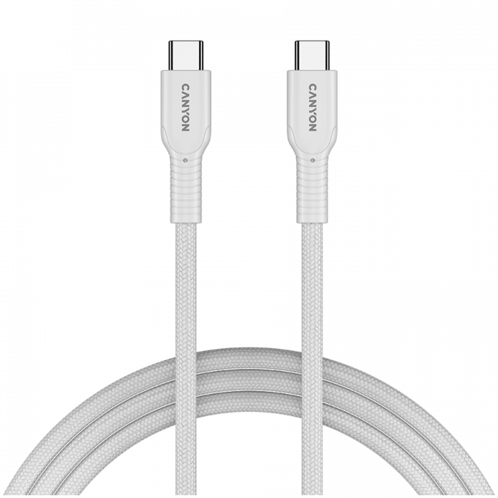 CANYON cable OnWire 60CL C-C 60W COLOR Braided 1m White [1]