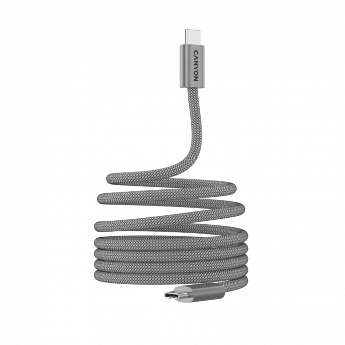 CANYON cable OnWire 60MG C-C 60W Magnet Braided 1m Light Grey [2]