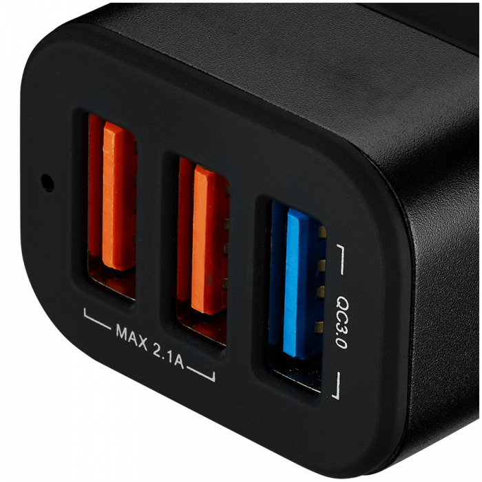 CANYON car charger C-07 QC 3.0 2.4A/3USB-A Black [4]