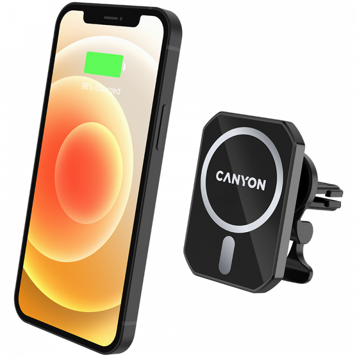 CANYON car charger CM-15 15W Wireless Magnetic for iPhone 12/13 Black [3]