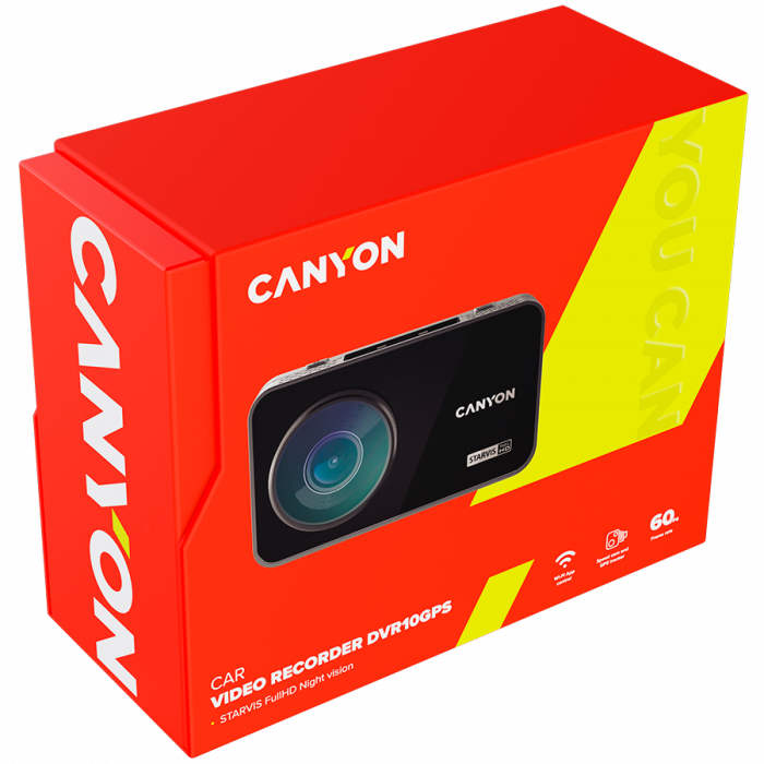 CANYON car recorder DVR10GPS FullHD 1080p Wi-Fi GPS Black [12]