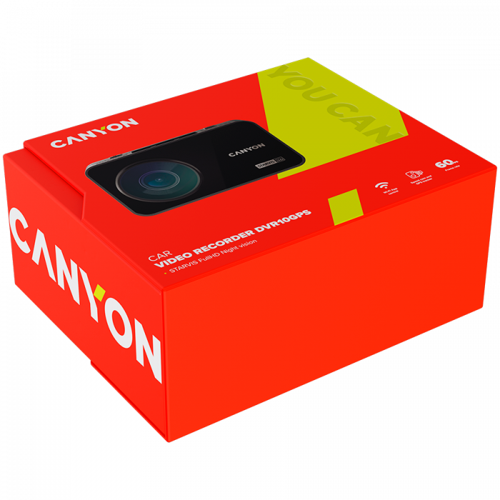 CANYON car recorder DVR10GPS FullHD 1080p Wi-Fi GPS Black [13]