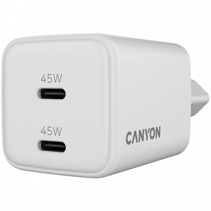 CANYON charger CU45CC GaN 45W 2xPD EU White [5]