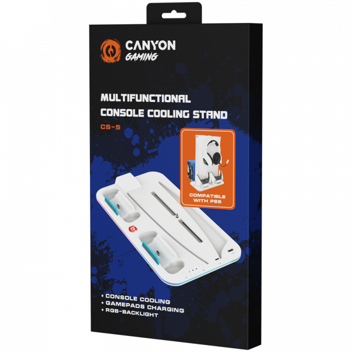 CANYON cooling stand CS-5 RGB PS5 Charge White [4]