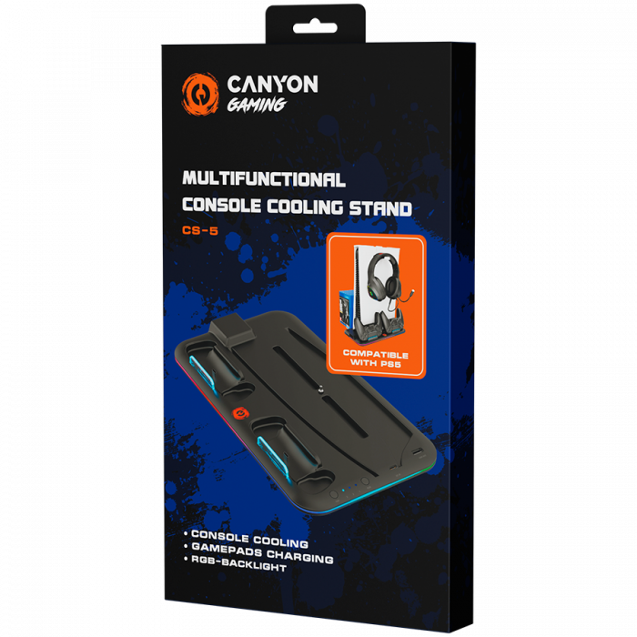 CANYON cooling stand CS-5 RGB PS5 Charge Black [4]