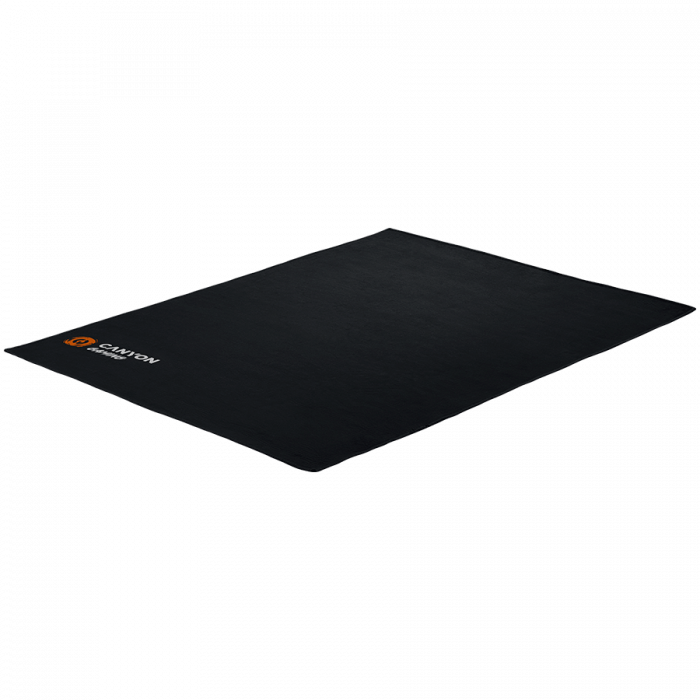 CANYON FM-01, floor mat for gaming chair Size: 100x130cm lower side:antislip basedurable polyester fabricColor: Black with canyon logo [2]