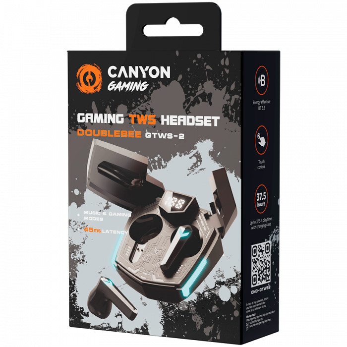 CANYON headset Doublebee GTWS-2 Gaming Black [6]