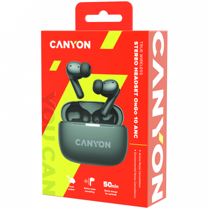 CANYON headset OnGo TWS-10 ANC+ENC Grey [8]