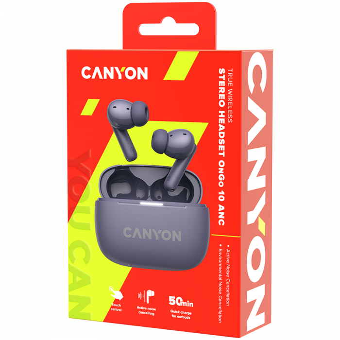 CANYON headset OnGo TWS-10 ANC+ENC Purple [9]