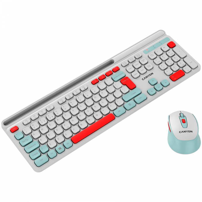 CANYON HSET-W5 EN Keyboard+Mouse AAA+AA Wireless White [5]