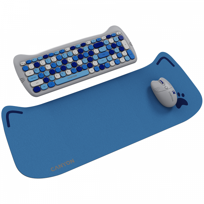 CANYON HSET-W6 EN Keyboard+Mouse Kitty Edition AAA+АА Wireless Blue [2]