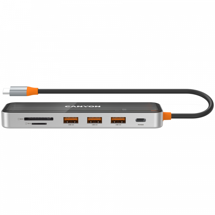 CANYON hub DS-13 7in1 4k USB-C Transparent Space Grey [4]