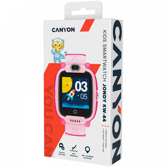 CANYON kids watch Jondy KW-44 4G Camera GPS Music Pink [4]