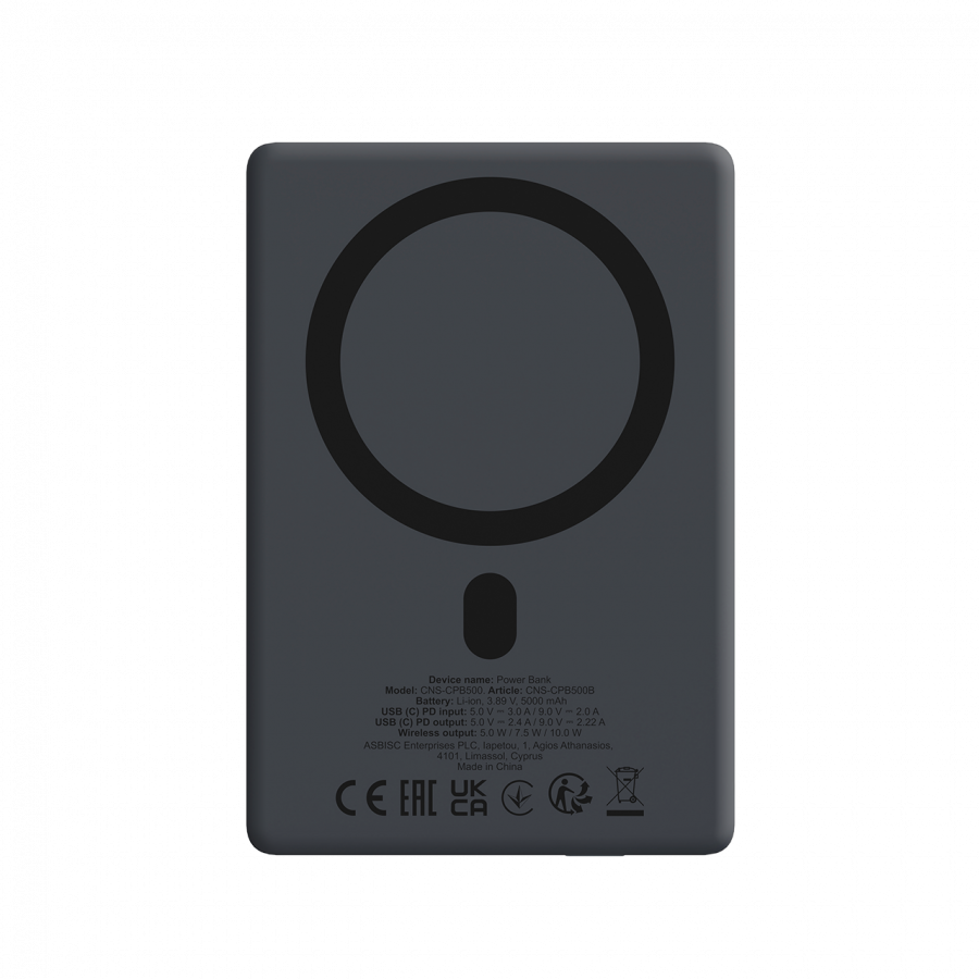 CANYON magnetic power bank OnPower 500 PD20W 5000mAh Aluminium Interstellar Black [5]