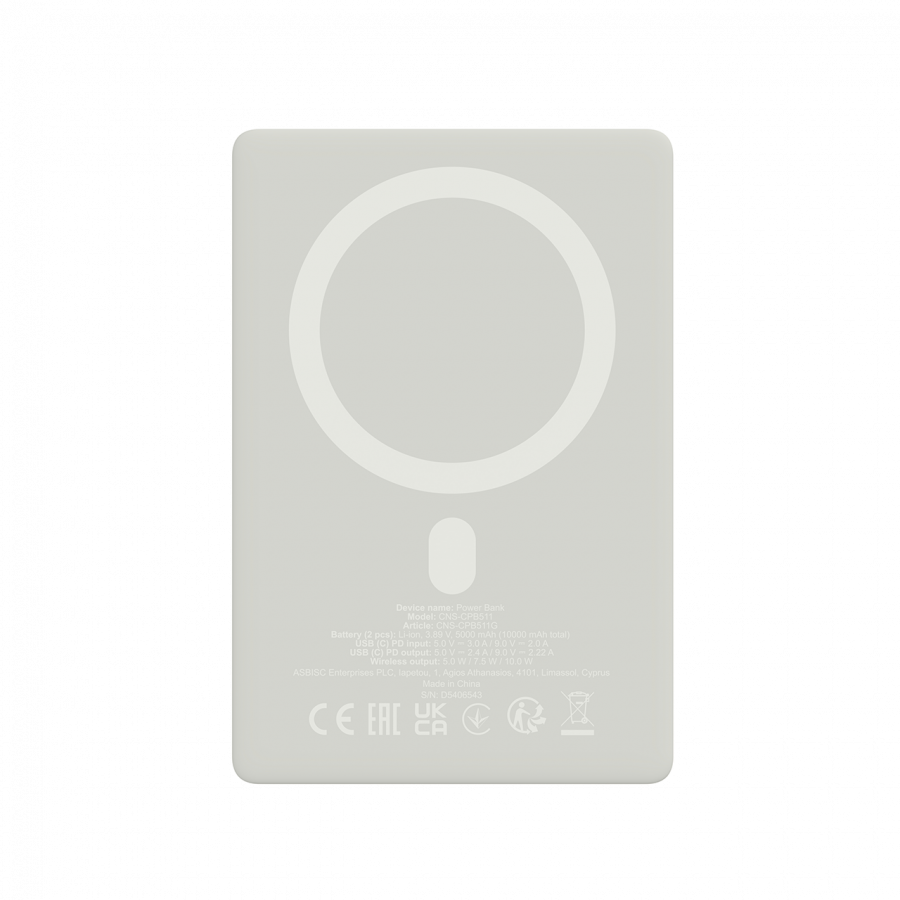 CANYON magnetic power bank OnPower 511 PD20W 10000mAh Aluminium Star Grey [4]