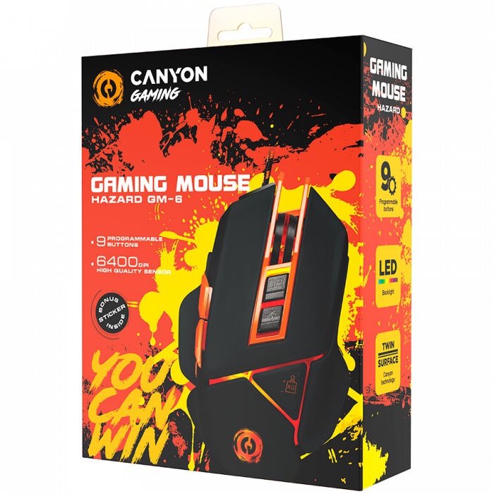 CANYON mouse Hazard GM-6 LED Wired Black Orange [6]