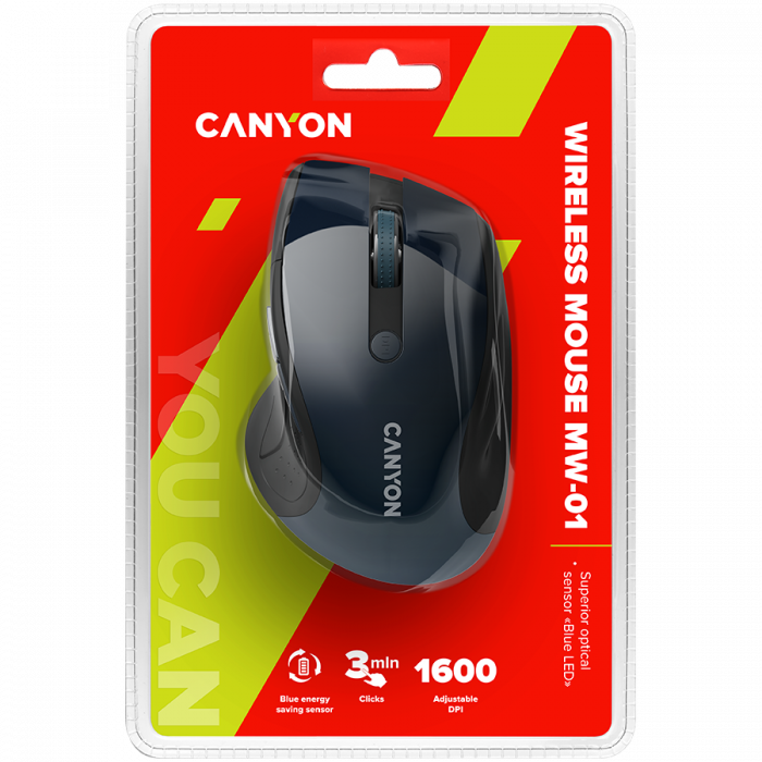 CANYON mouse MW-01 BlueLED Wireless Blue Grey [4]