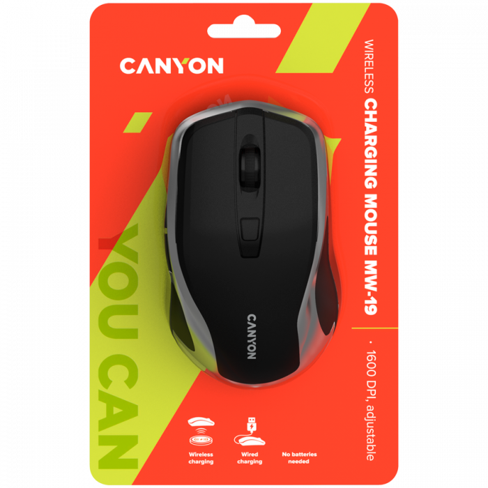 CANYON mouse MW-19 EU Wireless Charge Black Silver [5]