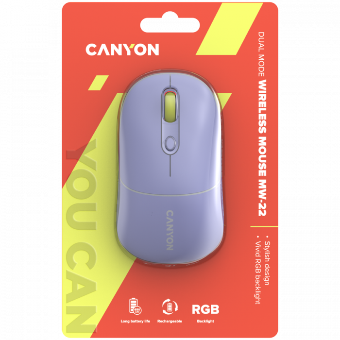 CANYON mouse MW-22 2in1 BT/ Wireless Lavender [6]