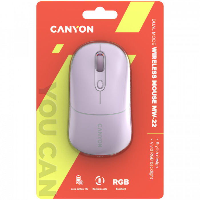 CANYON mouse MW-22 2in1 BT/ Wireless Pearl Rose [6]