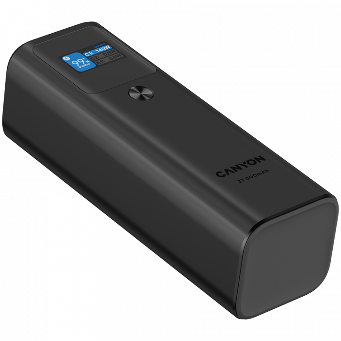 CANYON power bank PB-2010 TFT 27000 mAh 97.2Wh PD140W QC 3.0 Dark Grey [5]