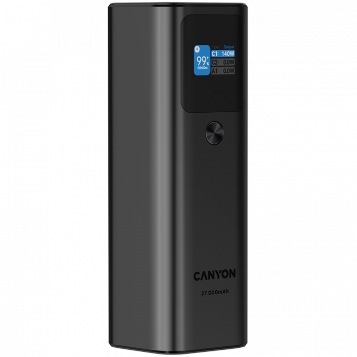 CANYON power bank PB-2010 TFT 27000 mAh 97.2Wh PD140W QC 3.0 Dark Grey [4]