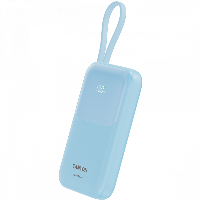 CANYON power bank OnPower 101 built-in cable 10000 mAh PD22.5W Blue [2]