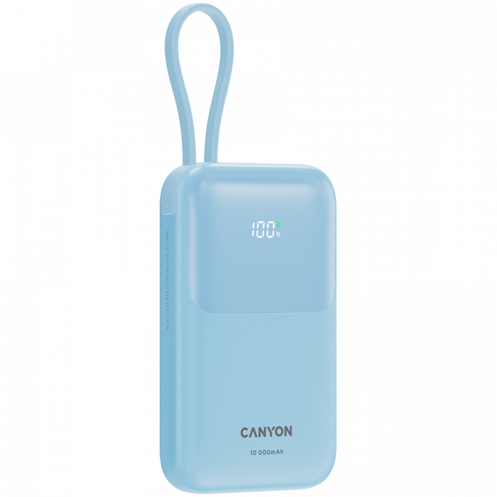 CANYON power bank OnPower 101 built-in cable 10000 mAh PD22.5W Blue [3]