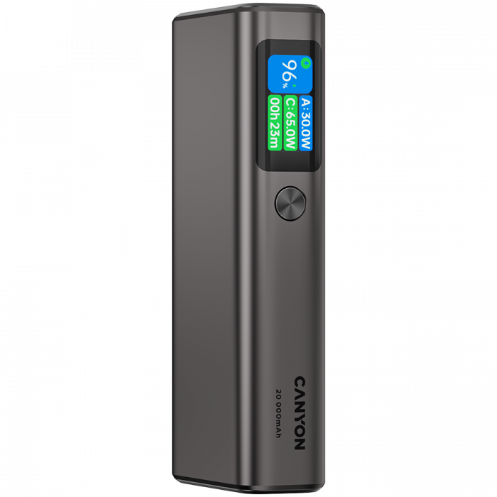 CANYON power bank OnPower 230 TFT 20000 mAh PD130W Dark Grey [2]