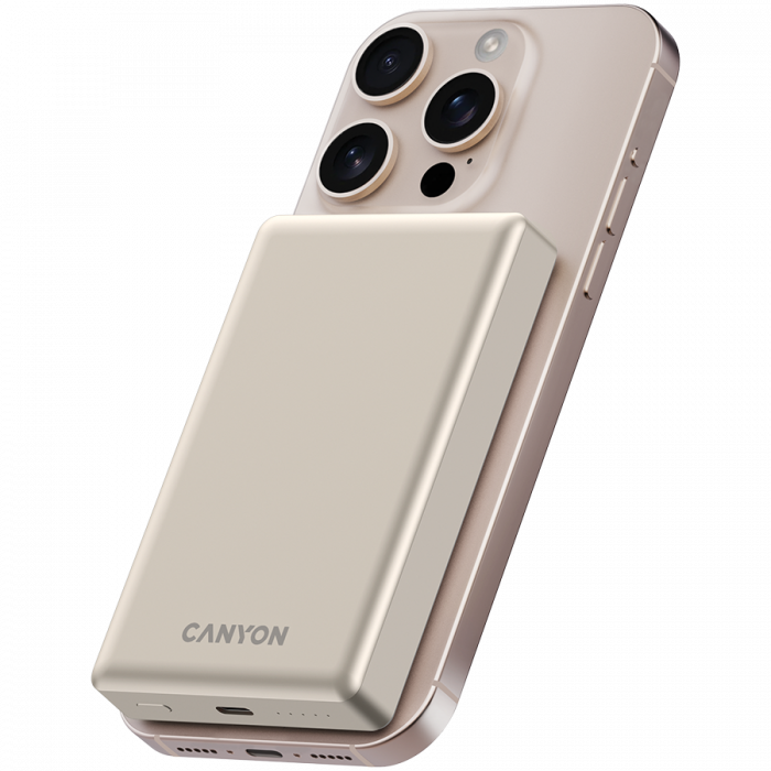 CANYON power bank OnPower 510 slim Magsafe 10000 mAh PD20W Beige [6]