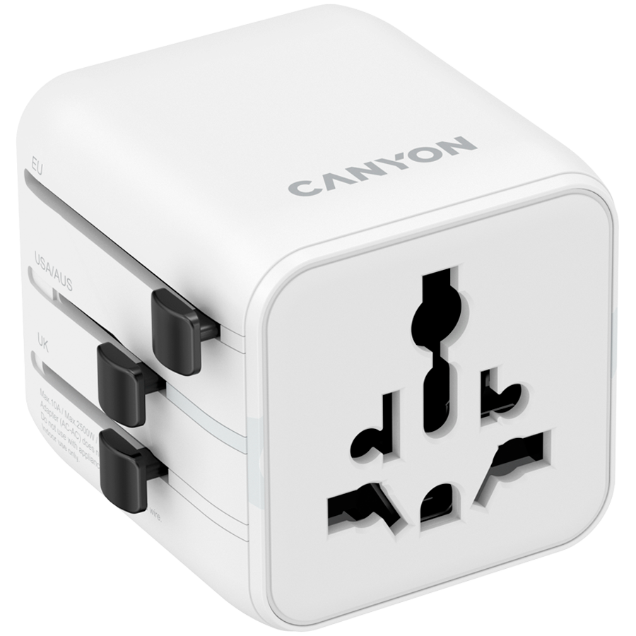 CANYON Travel Adapter OnTour One EU/UK/US/AUS   White [1]