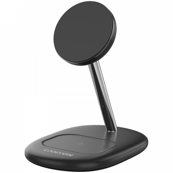 CANYON wireless charger WCS-205 15W Qi2 2in1 w/o adapter Black [1]