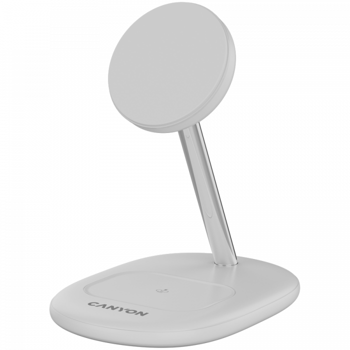 CANYON wireless charger WCS-205 15W Qi2 2in1 w/o adapter White [1]