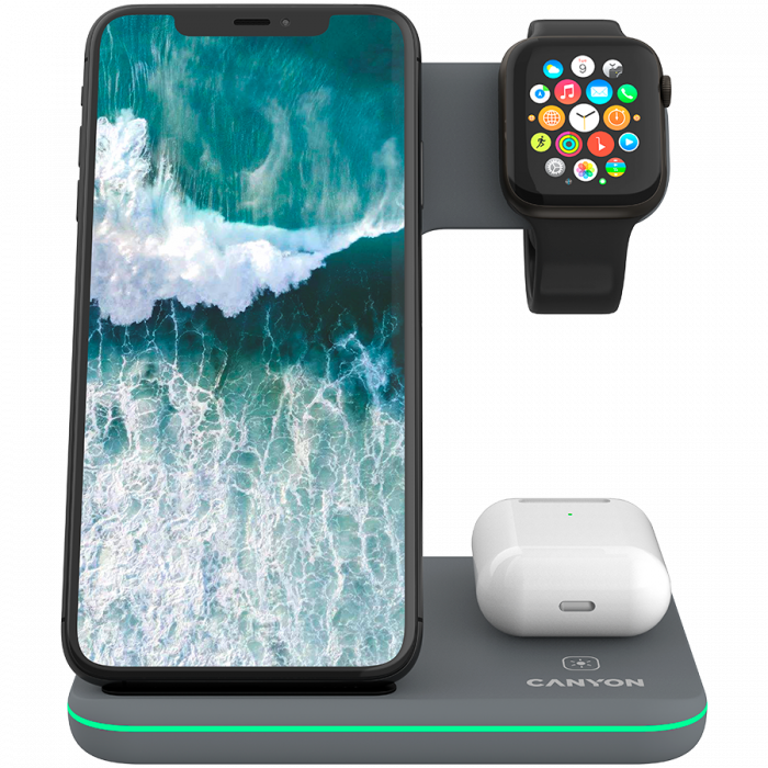 CANYON wireless charger WS-303 15W 3in1 Gray [4]