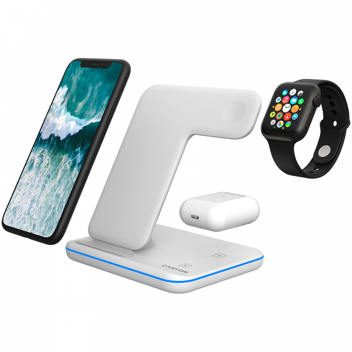 CANYON wireless charger WS-303 15W 3in1 White [6]