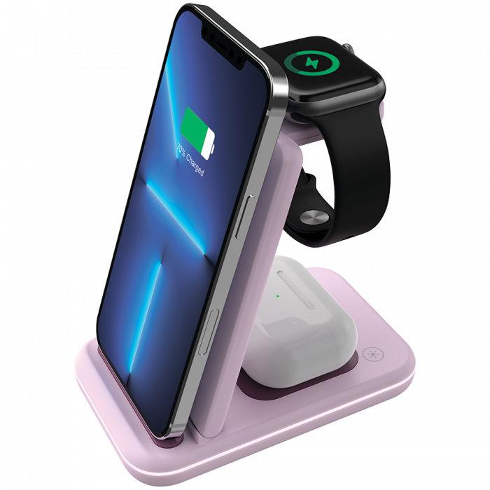 CANYON wireless charger WS-304 15W 3in1 Iced Pink [1]