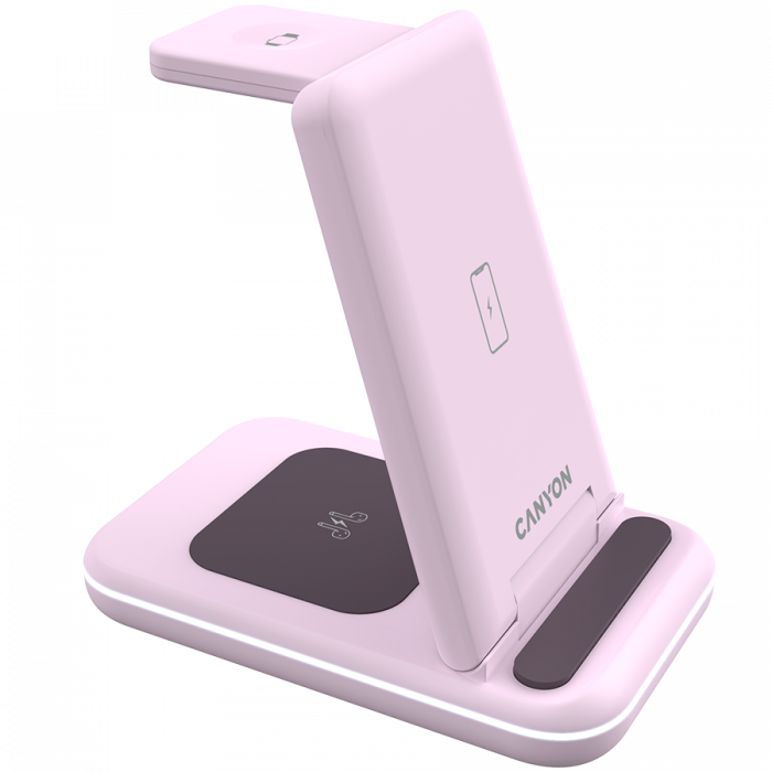 CANYON wireless charger WS-304 15W 3in1 Iced Pink [4]