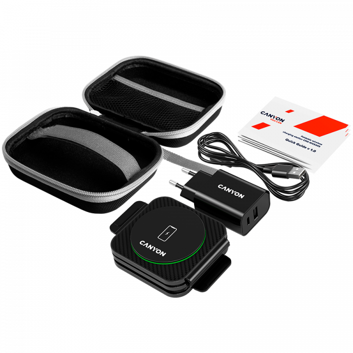 CANYON wireless charger WS-305 15W 3in1 Foldable Black [8]