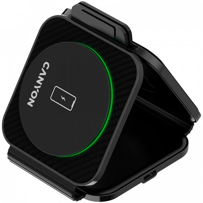 CANYON wireless charger WS-305 15W 3in1 Foldable Black [5]