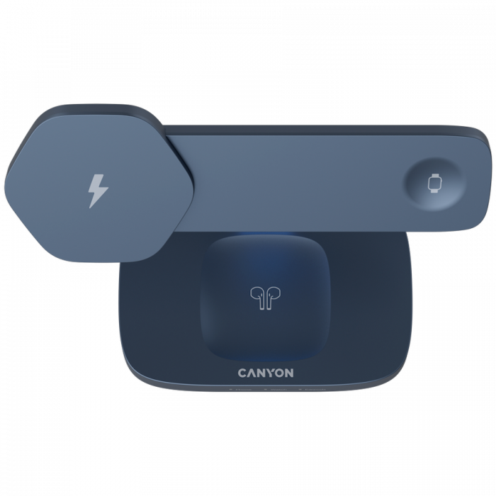 CANYON Wireless Charging Station Hexagon 310 3in1 DarkGrey/Blue [3]