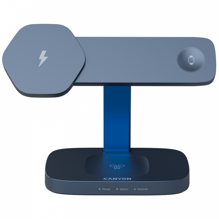 CANYON Wireless Charging Station Hexagon 310 3in1 DarkGrey/Blue [1]