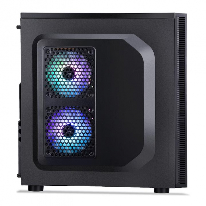 Carcasa Segotep BS Plus neagra, SPCC Steel (0.7mm) ATX Mid Tower, fara sursa (tip ATX, montata sus), interior vopsit negru, 2x 5.25” (extern), 2x3.5” (intern), 3x2.5” (intern), fata – 1x 120mm fans (o [3]