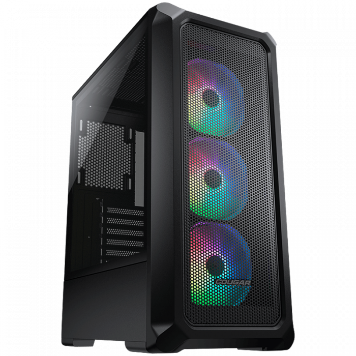 COUGAR | Archon 2 Mesh RGB (Black) | PC Case | Mid Tower / Mesh Front Panel / 3 x ARGB Fans / 3mm TG Left Panel + COUGAR PSU STC600 / 600W Preinstalled [1]