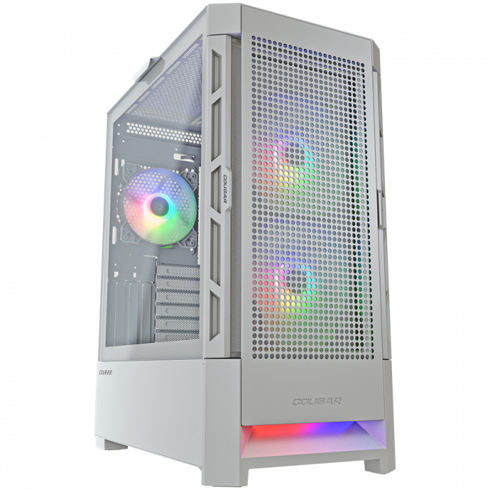 COUGAR | Case Airface RGB White | PC Case | Mid Tower / Mesh Front Panel / 2 x 140mm ARGB Fans / 1x 120mm ARGB Fan / TG Left Panel / White [1]