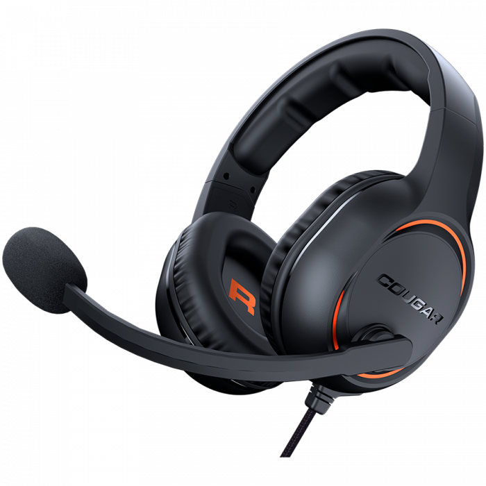 Cougar | HX330 Orange | Headset | Stereo 3.5mm 4-pole and 3-pole PC adapter/ Driver 50mm / 9.7mm noise cancelling Mic [1]